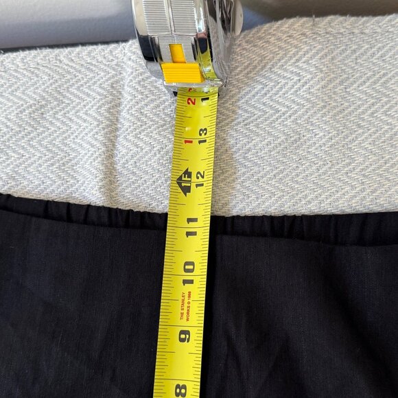 J.Jill Linen Stretch Pants Womens 2x Black Tapered Capri Pull On Beachy Resort - Picture 7 of 11